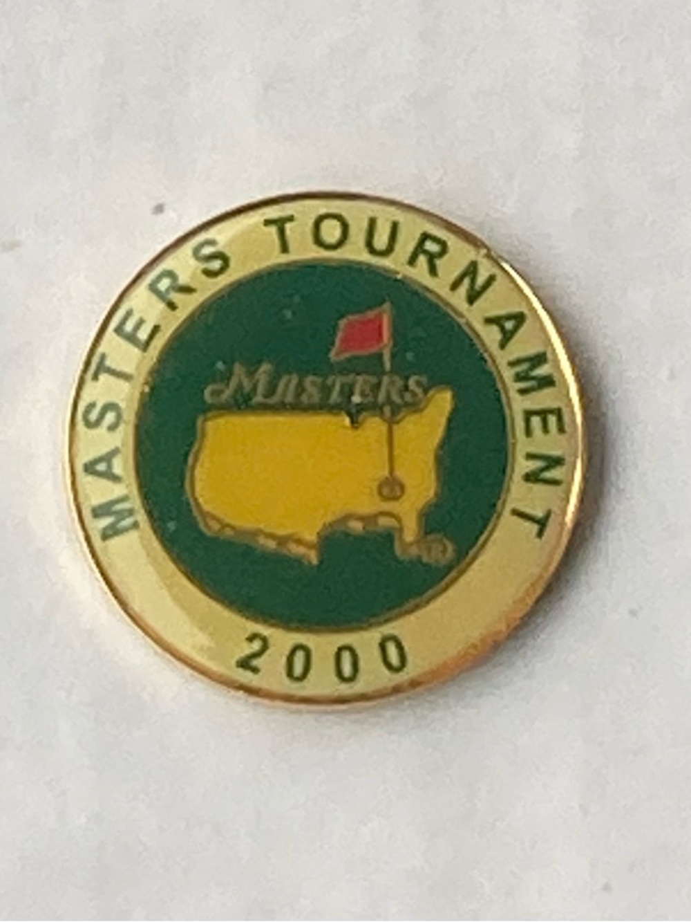 New Masters  Golf Tournament 2000 Gold & Green Ball Marker